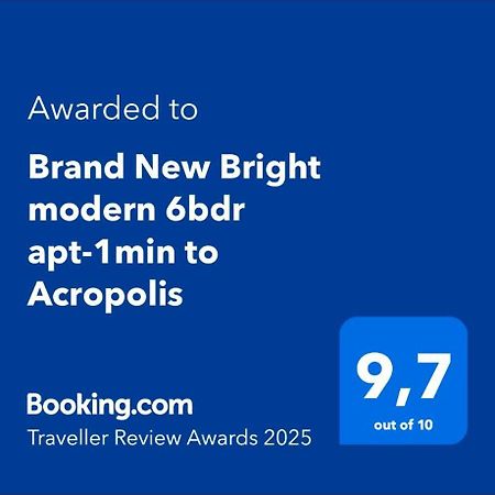 Brand New Bright Modern 6Bdr Apt-1Min To Acropolis Atena Exterior foto